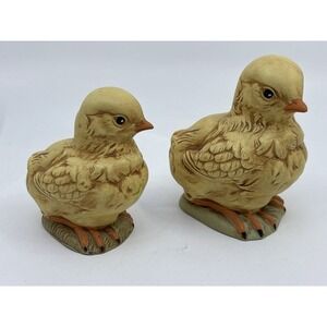 Vintage Ceramic Chick Figurines By J. Johnson